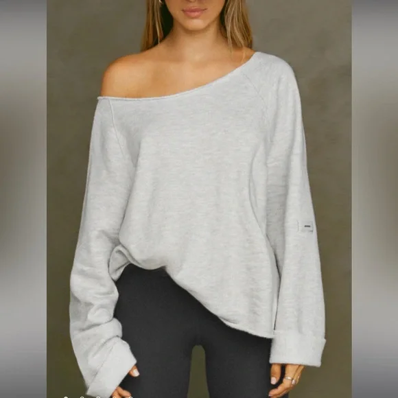 Joah Brown Pearl Gray Cozy Slouchy Pullover Sweater - Picture 6 of 6